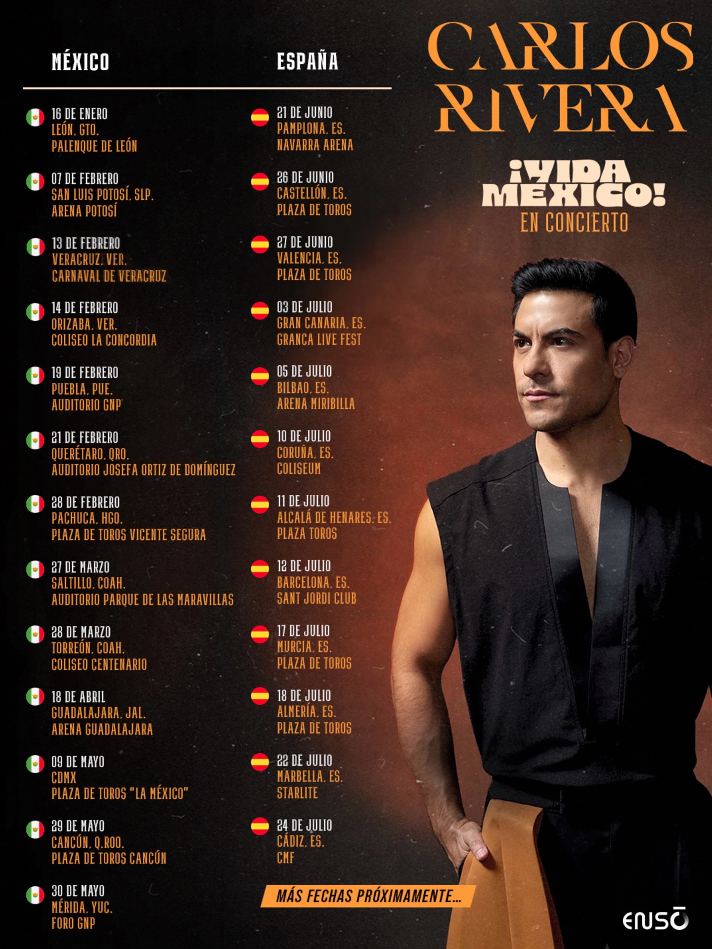 Carlos Rivera ¡Vida México! Tour Poster 2026